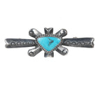 c1940's Native American hand stamped cast silver pin with turquoise - Estate Fresh Austin