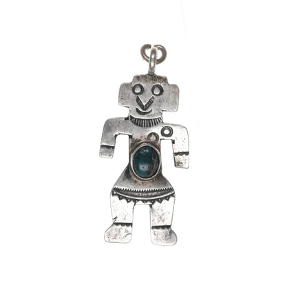 c1940's Navajo curio silver and turquoise kachina charm - Estate Fresh Austin