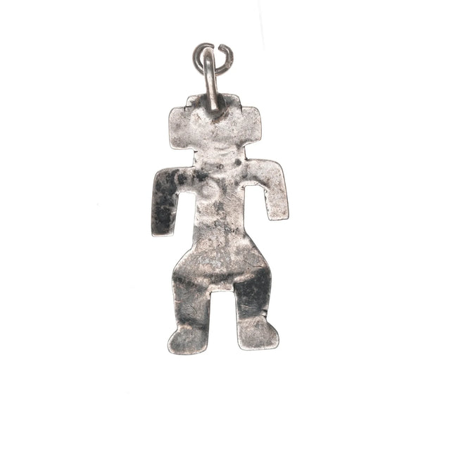 c1940's Navajo curio silver and turquoise kachina charm - Estate Fresh Austin