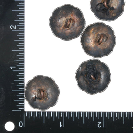 c1940's Navajo silver buttons (5) - Estate Fresh Austin