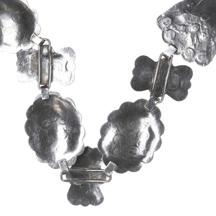 c1940's Signed Native American silver sleeping beauty turquoise concho belt - Estate Fresh Austin