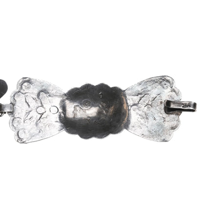 c1940's Signed Native American silver sleeping beauty turquoise concho belt - Estate Fresh Austin