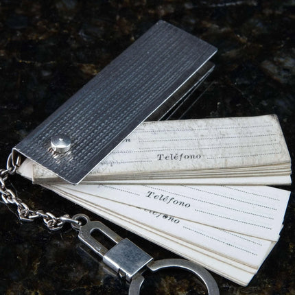 c1940's Sterling Art Deco Phone number card Holder Industria Argentina - Estate Fresh Austin