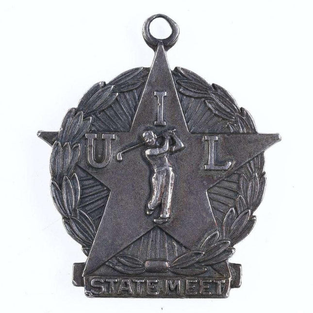 c1940's Texas University Interscholastic League Golf State meet sterling medal - Estate Fresh Austin