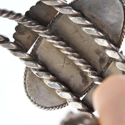 6 3/8" c1940's Vintage Native American Sterling/turquoise cuff bracelet - Estate Fresh Austin