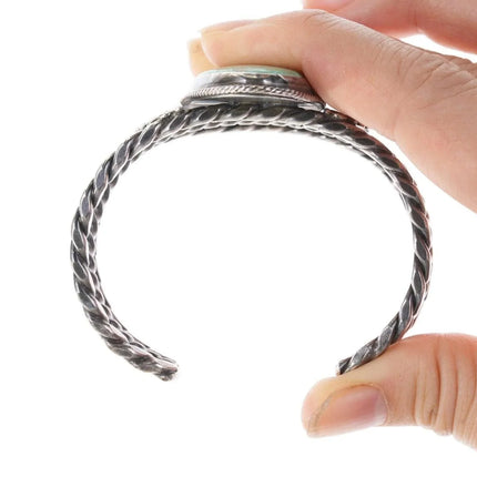 6 3/8" c1940's Vintage Native American Sterling/turquoise cuff bracelet - Estate Fresh Austin