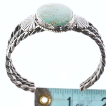 6 3/8" c1940's Vintage Native American Sterling/turquoise cuff bracelet - Estate Fresh Austin