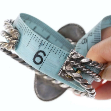 6 3/8" c1940's Vintage Native American Sterling/turquoise cuff bracelet - Estate Fresh Austin