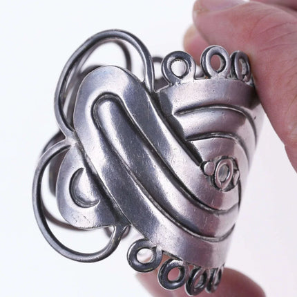 6.5" c1940's William Spratling(1900-1967) Taxco Sterling silver Mask Bracelet - Estate Fresh Austin