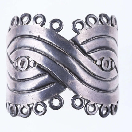 6.5" c1940's William Spratling(1900-1967) Taxco Sterling silver Mask Bracelet - Estate Fresh Austin