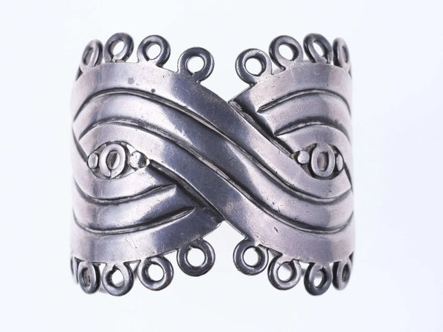 6.5" c1940's William Spratling(1900-1967) Taxco Sterling silver Mask Bracelet - Estate Fresh Austin