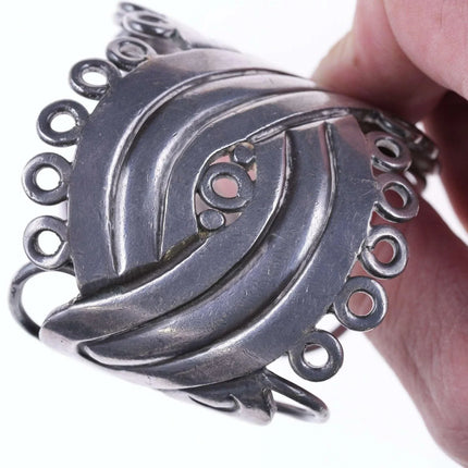 6.5" c1940's William Spratling(1900-1967) Taxco Sterling silver Mask Bracelet - Estate Fresh Austin