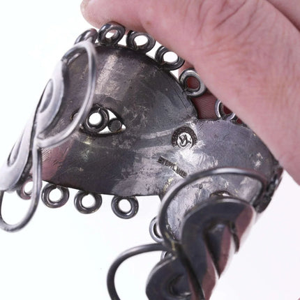 6.5" c1940's William Spratling(1900-1967) Taxco Sterling silver Mask Bracelet - Estate Fresh Austin