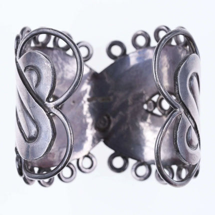 6.5" c1940's William Spratling(1900-1967) Taxco Sterling silver Mask Bracelet - Estate Fresh Austin