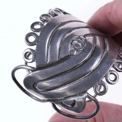 6.5" c1940's William Spratling(1900-1967) Taxco Sterling silver Mask Bracelet - Estate Fresh Austin