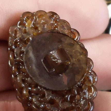 c1950 extruded celluloid Large Hand Made early Plastic Buttons Bows 1 3/8" x 7/8 - Estate Fresh Austin