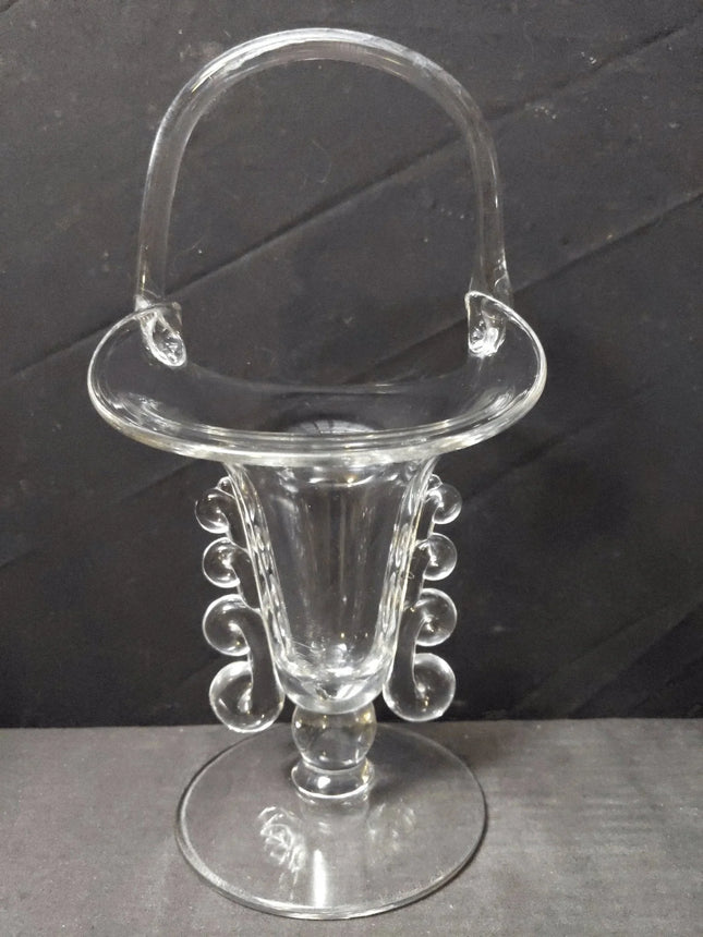 c.1950 Heisey Lariat Glass Basket 10" - Estate Fresh Austin