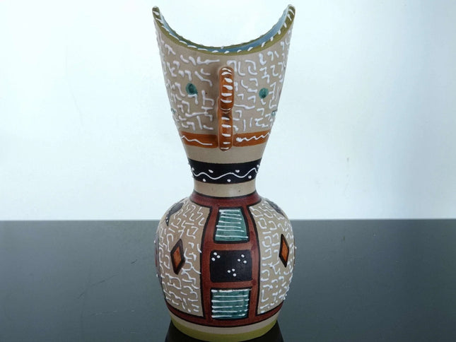 c1950 Italian Mid Century Modern Chinoiserie Vase Hand Painted with Tubelined M - Estate Fresh Austin