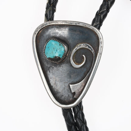 c1950 Navajo sterling bolo tie with turquoise - Estate Fresh Austin