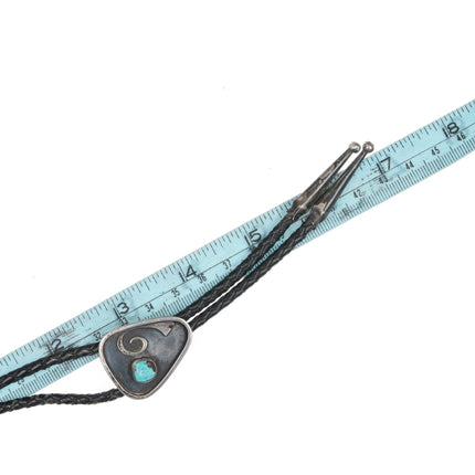 c1950 Navajo sterling bolo tie with turquoise - Estate Fresh Austin