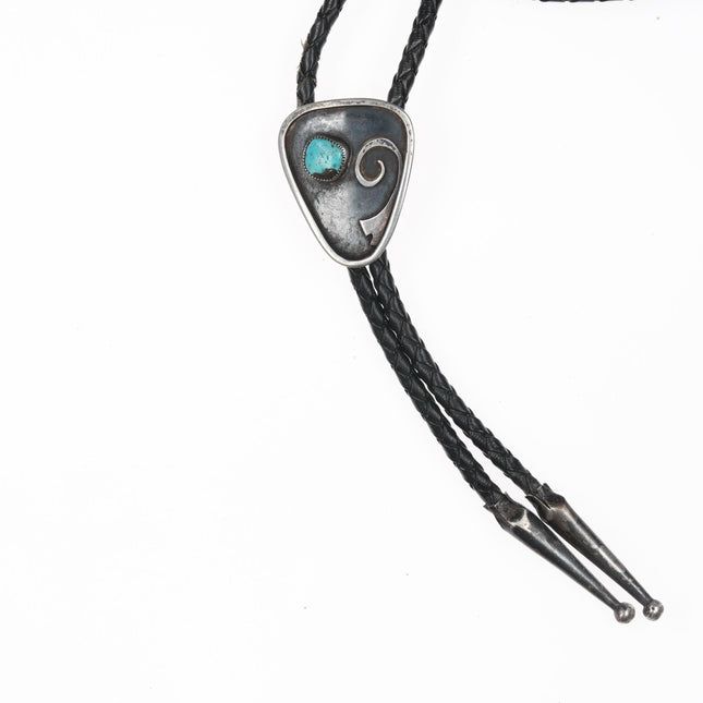 c1950 Navajo sterling bolo tie with turquoise - Estate Fresh Austin