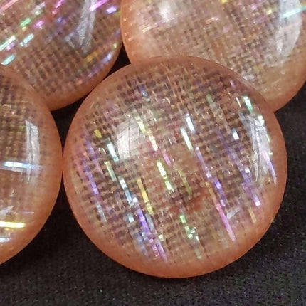 c1950 Pink Plastic Lucite Confetti Buttons Iridescent 11/16" (6) - Estate Fresh Austin