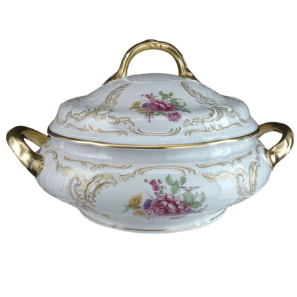c1950 Rosenthal Sanssouci Shape R53 Patter Gold encrusted Dresden flowers type d - Estate Fresh Austin