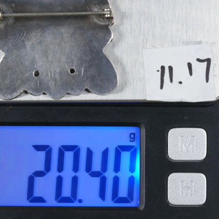 c1950 Zuni Butterfly pin, shell, coral, turquoise, jet inlay - Estate Fresh Austin