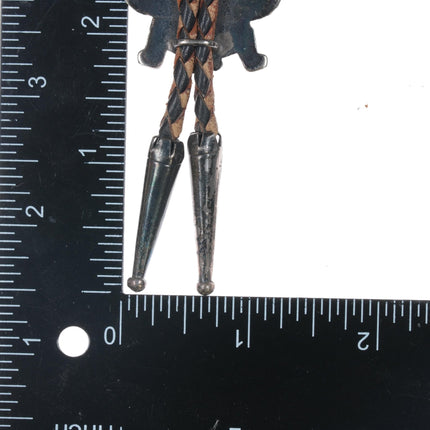 c1950 Zuni Knifewing bolo tie sterling inlay - Estate Fresh Austin