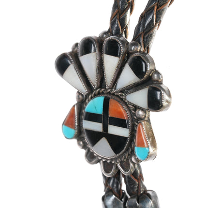 c1950 Zuni sterling "Indian Chief" bolo tie - Estate Fresh Austin