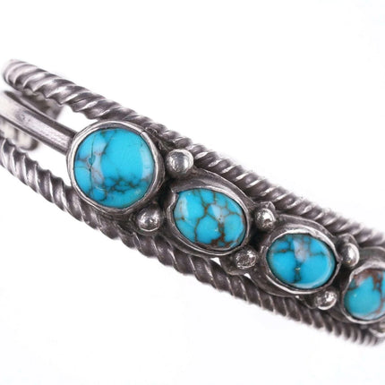 6.5" c1950's Bisbee Turquoise Native American silver bracelet - Estate Fresh Austin