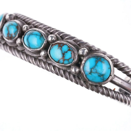 6.5" c1950's Bisbee Turquoise Native American silver bracelet - Estate Fresh Austin