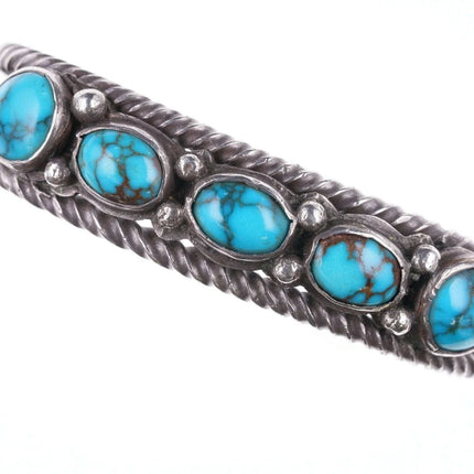 6.5" c1950's Bisbee Turquoise Native American silver bracelet - Estate Fresh Austin