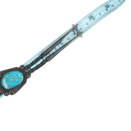 c1950's Native American silver and turquoise bolo tie - Estate Fresh Austin