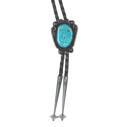 c1950's Native American silver and turquoise bolo tie - Estate Fresh Austin