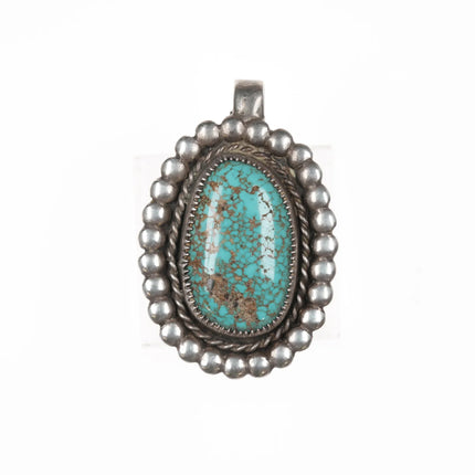 c1950's Native American silver spiderweb turquoise pendant - Estate Fresh Austin