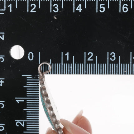 c1950's Native American silver spiderweb turquoise pendant - Estate Fresh Austin