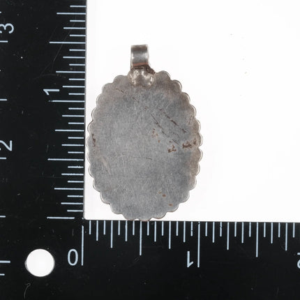 c1950's Native American silver spiderweb turquoise pendant - Estate Fresh Austin