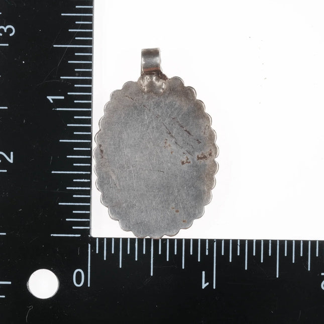 c1950's Native American silver spiderweb turquoise pendant - Estate Fresh Austin