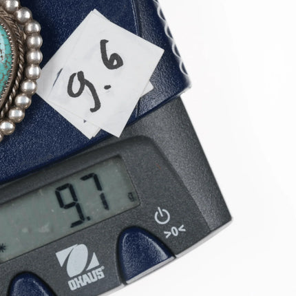 c1950's Native American silver spiderweb turquoise pendant - Estate Fresh Austin