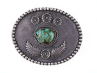 c1950's Navajo Silver and spiderweb turquoise belt buckle - Estate Fresh Austin