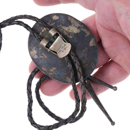 c1960 c-31 Navajo silver and turquoise bolo tie - Estate Fresh Austin