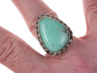 c1950's Navajo Silver Green Chalcedony Ring - Estate Fresh Austin