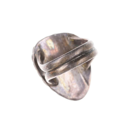 c1950's Navajo Silver Green Chalcedony Ring - Estate Fresh Austin