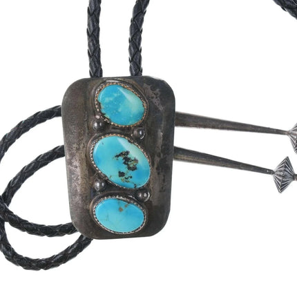 c1960 c-31 Vintage Native American Sterling/turquoise bolo - Estate Fresh Austin