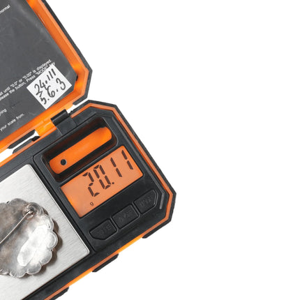 c1950's Zuni Silver carved turquoise, coral, and jet channel inlay pin - Estate Fresh Austin