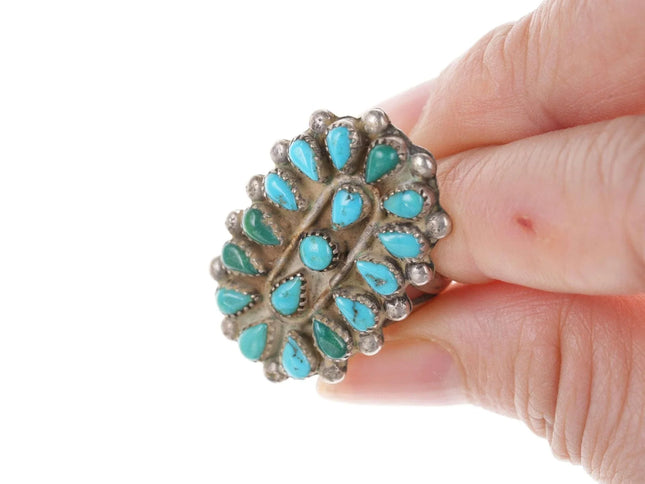 c1950's Zuni silver needlepoint cluster ring - Estate Fresh Austin