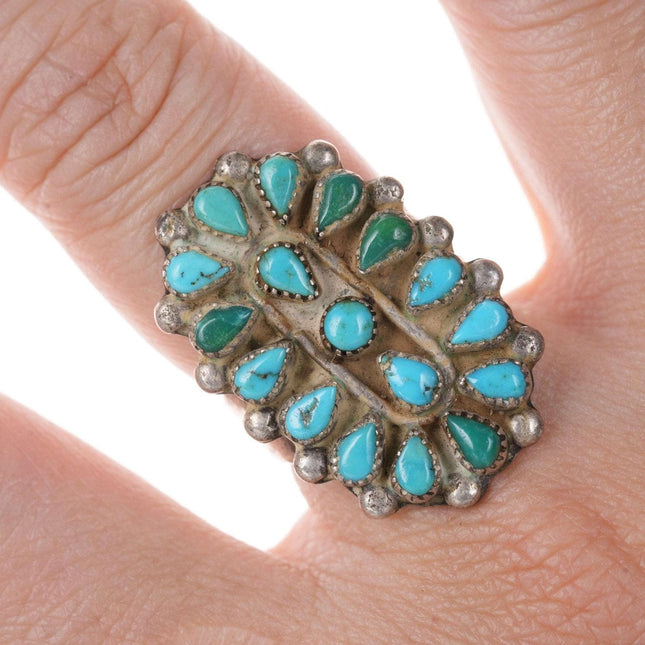 c1950's Zuni silver needlepoint cluster ring - Estate Fresh Austin