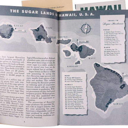 c1952 Hawaiian Islands United Air Lines Hawaii Sugar C and H etc Brochures and b - Estate Fresh Austin