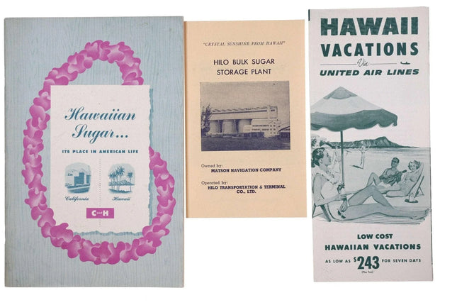 c1952 Hawaiian Islands United Air Lines Hawaii Sugar C and H etc Brochures and b - Estate Fresh Austin
